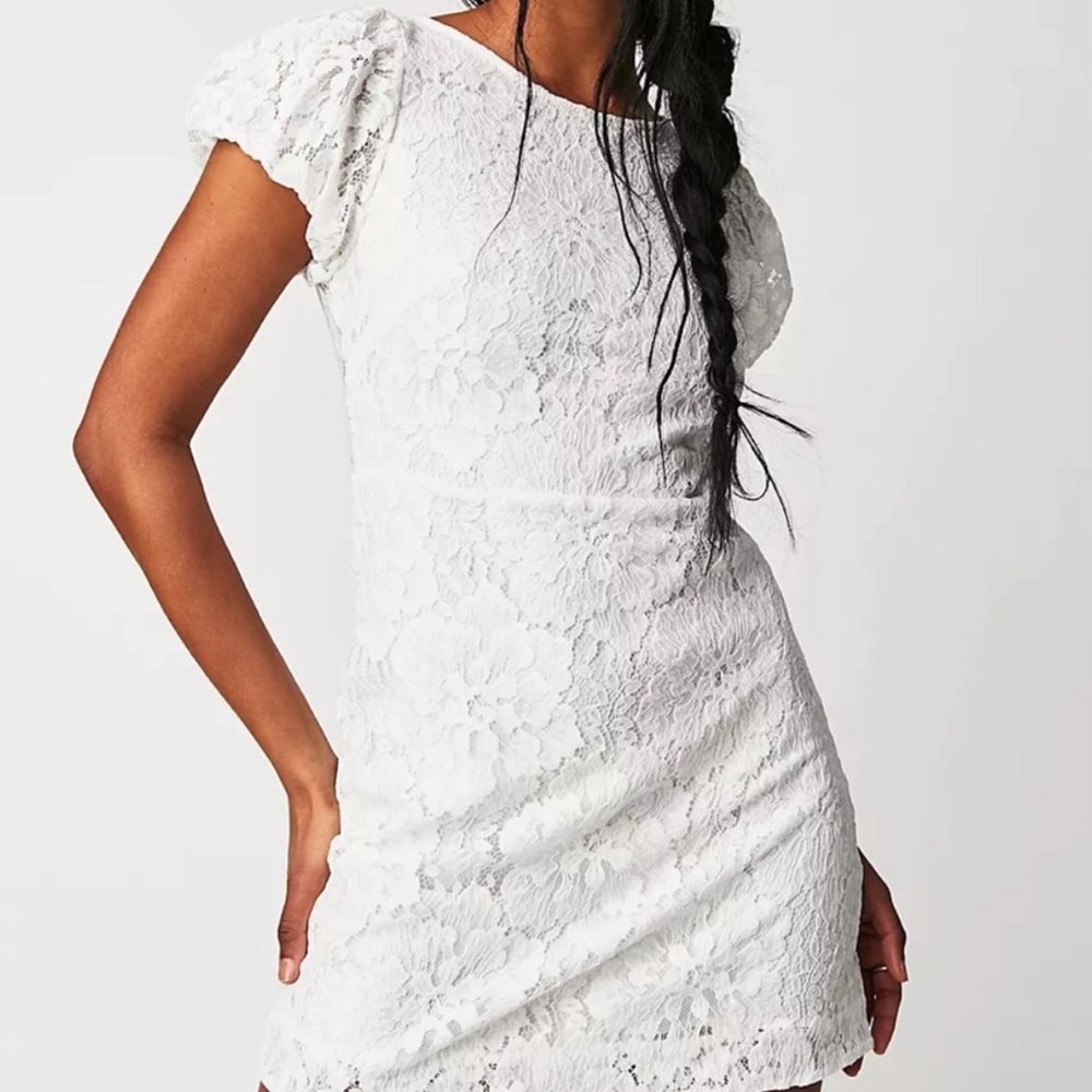 Free People NWT White Lace Midi Dress Size XS